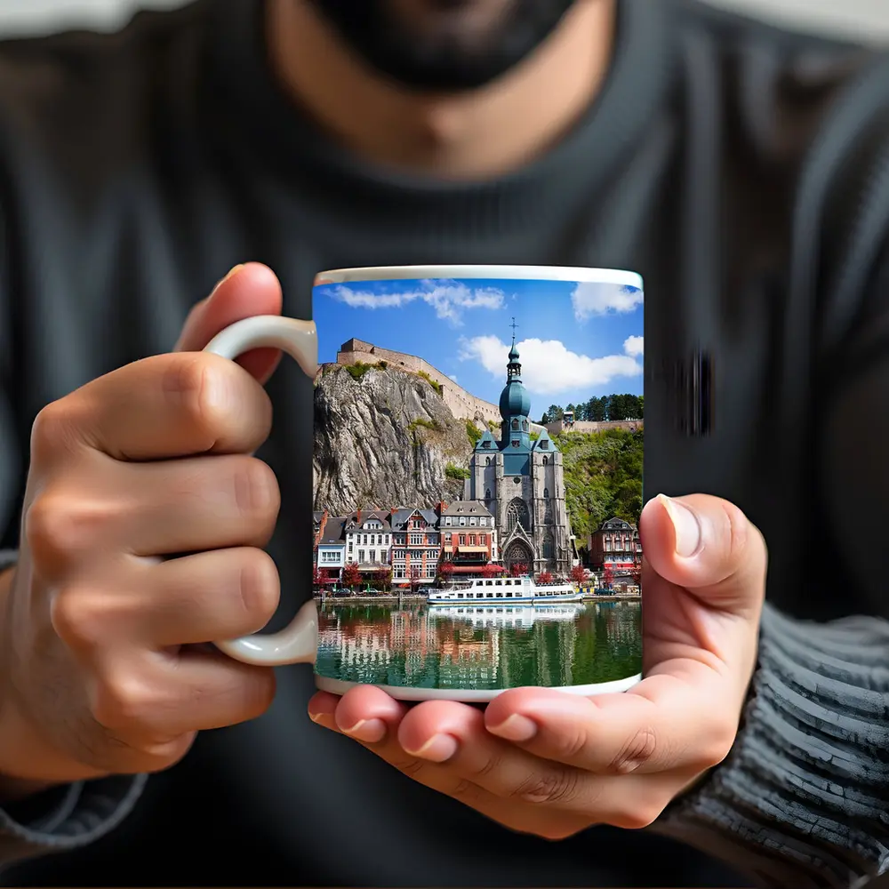 Dinant Belgium Church River Cliff View – Mugs