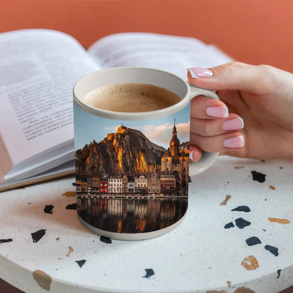 Dinant Belgium Citadel River Golden Hour – Mugs