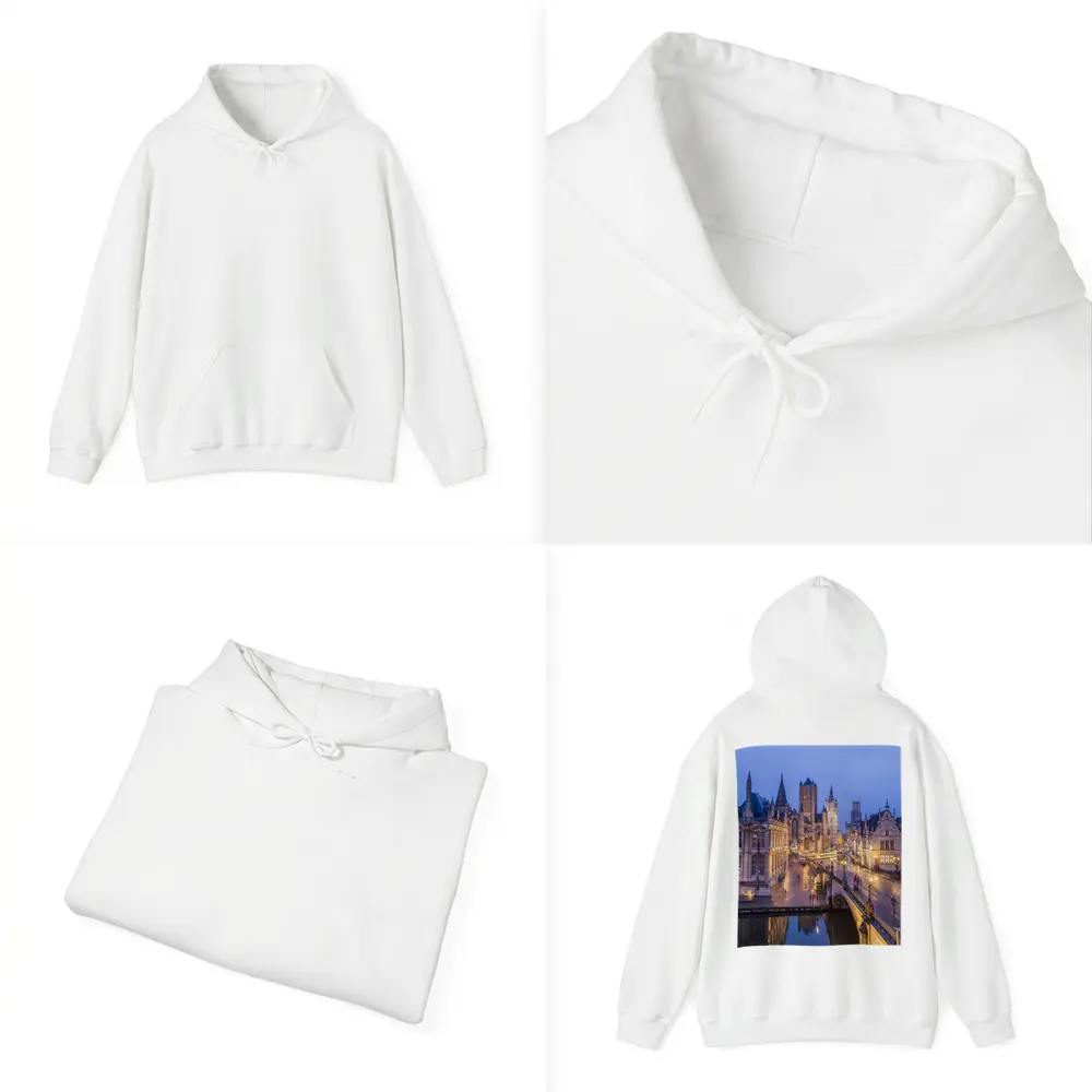 Ghent Belgium Canal Bridge Blue Dusk – Hoodies