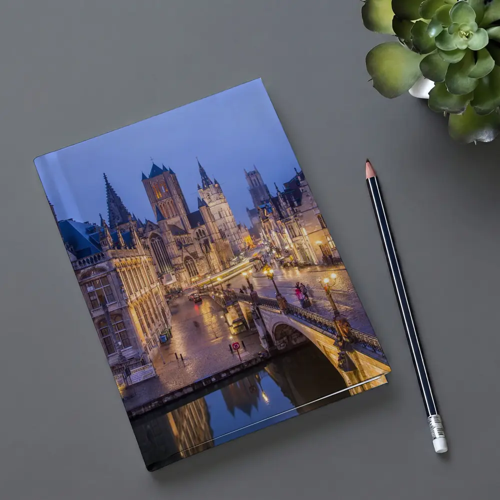 Ghent Belgium Canal Bridge Blue Dusk – Notebooks