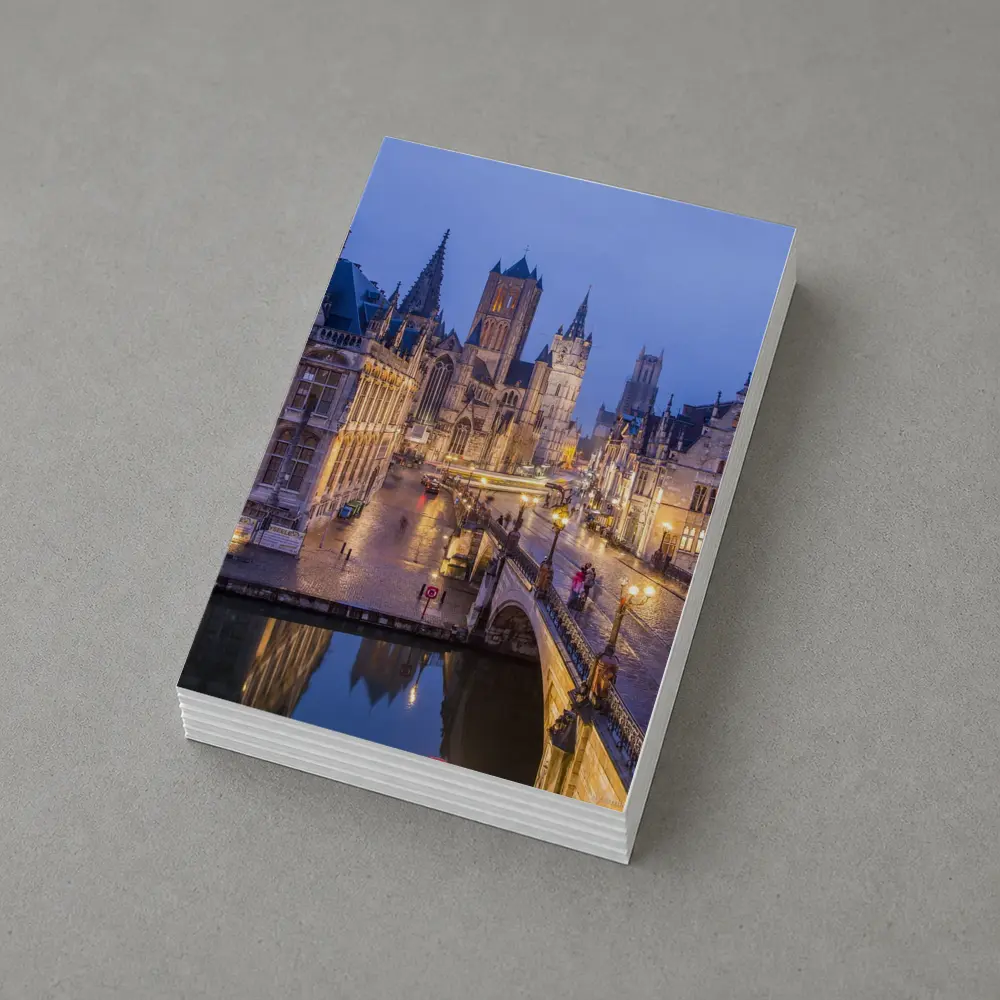 Ghent Belgium Canal Bridge Blue Dusk – Postcards