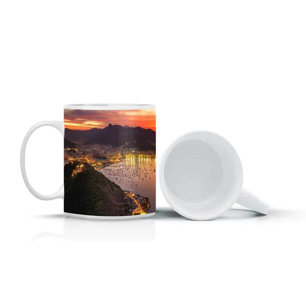 Rio de Janeiro City Lights Sunset View – Mugs