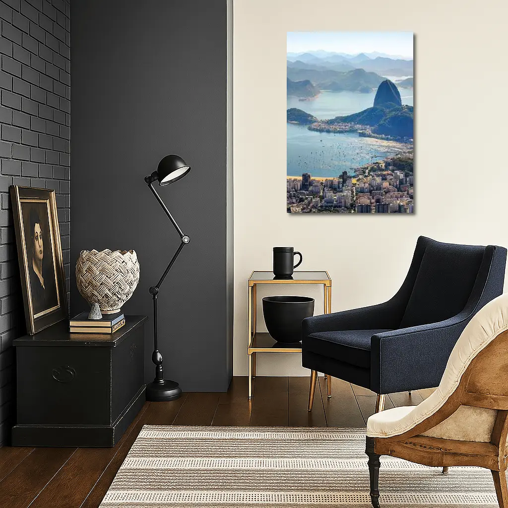 Rio de Janeiro Sugarloaf Mountain Bay Aerial View – Wall Art