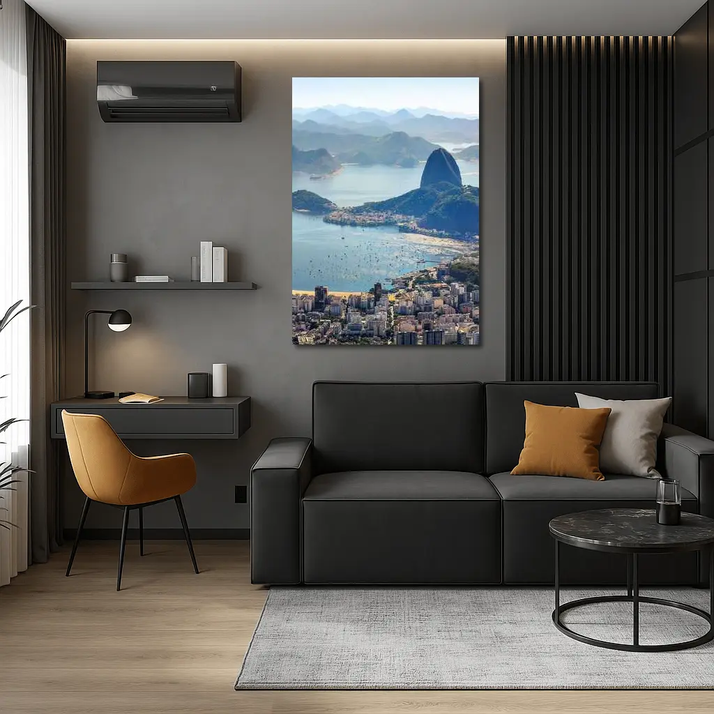 Rio de Janeiro Sugarloaf Mountain Bay Aerial View – Wall Art