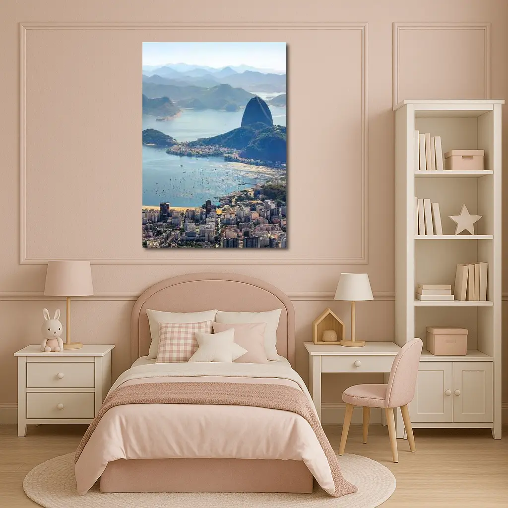 Rio de Janeiro Sugarloaf Mountain Bay Aerial View – Wall Art
