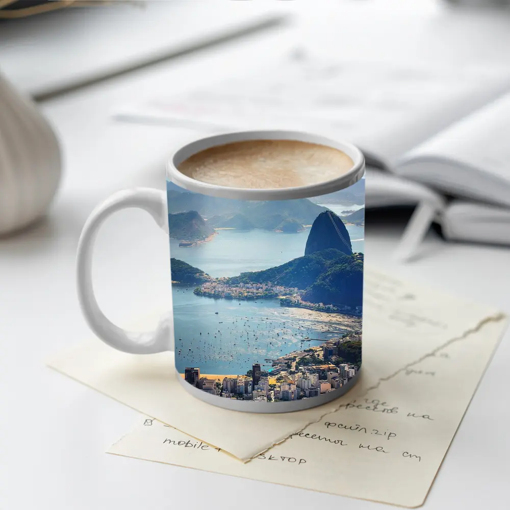 Rio de Janeiro Sugarloaf Mountain Bay Aerial View – Mugs