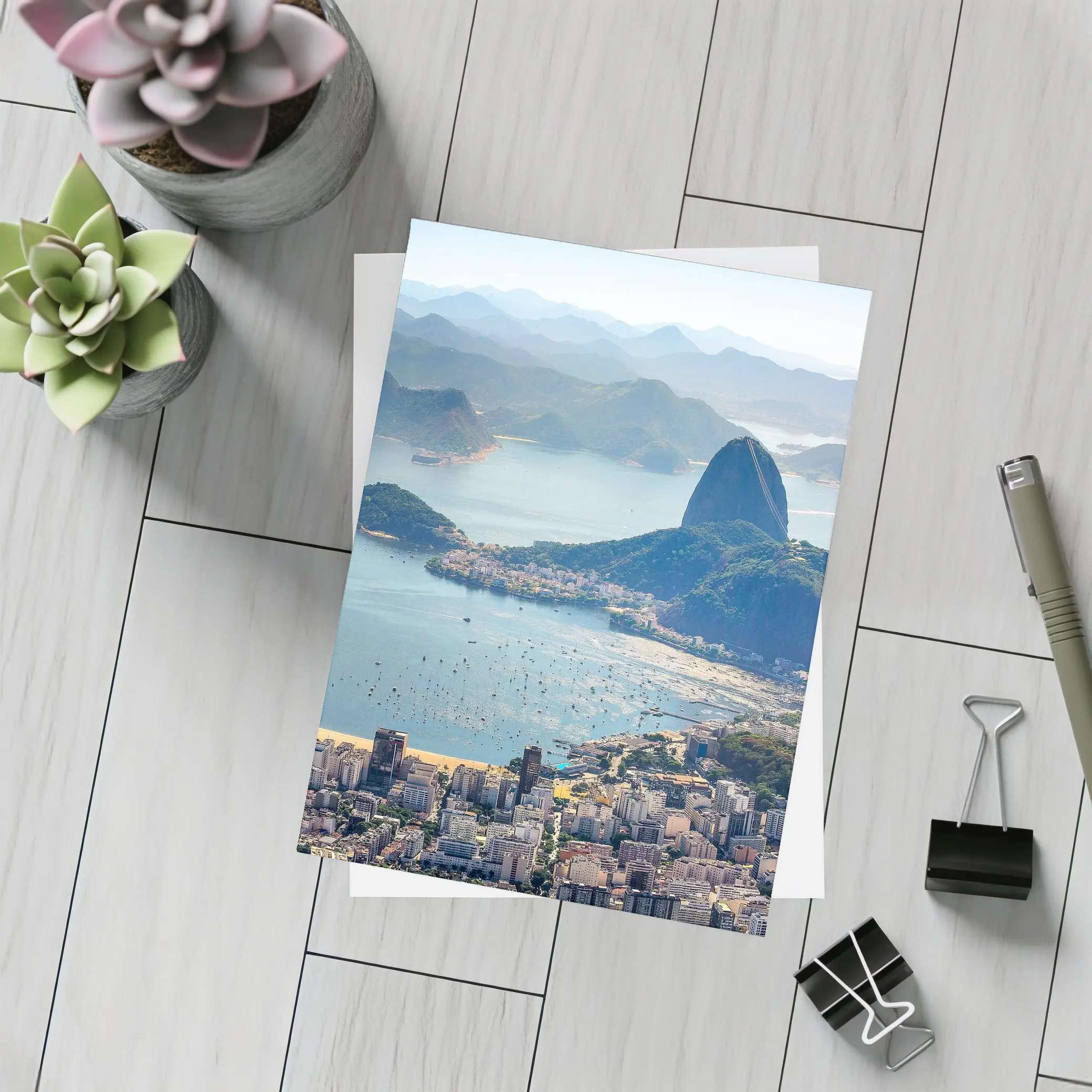 Rio de Janeiro Sugarloaf Mountain Bay Aerial View – Postcards