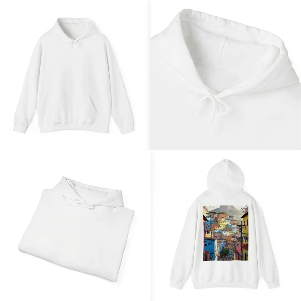 Rio de Janeiro Favela Colorful Hillside Street – Hoodies