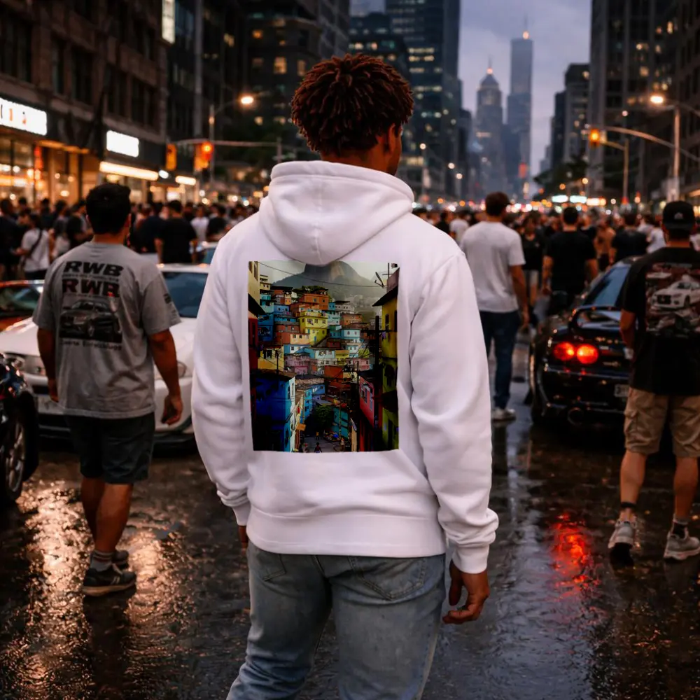 Rio de Janeiro Favela Colorful Hillside Street – Hoodies