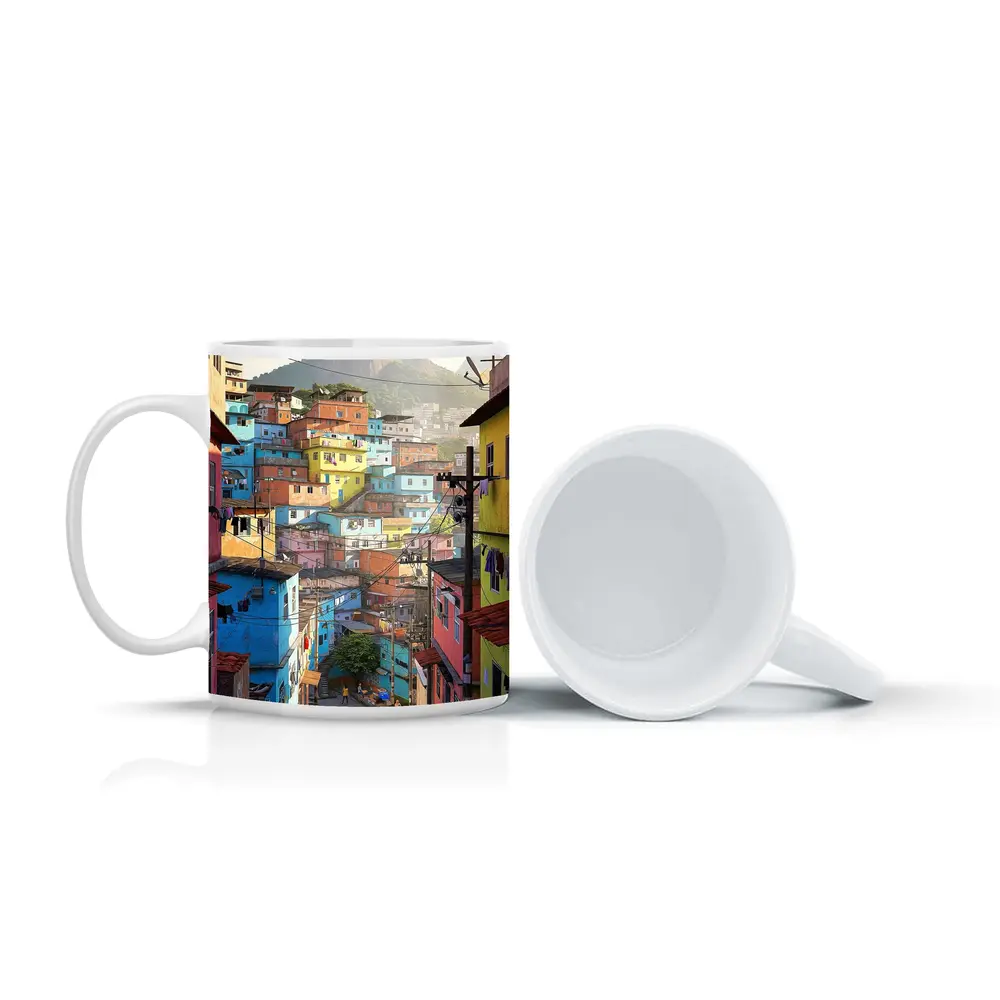 Rio de Janeiro Favela Colorful Hillside Street – Mugs