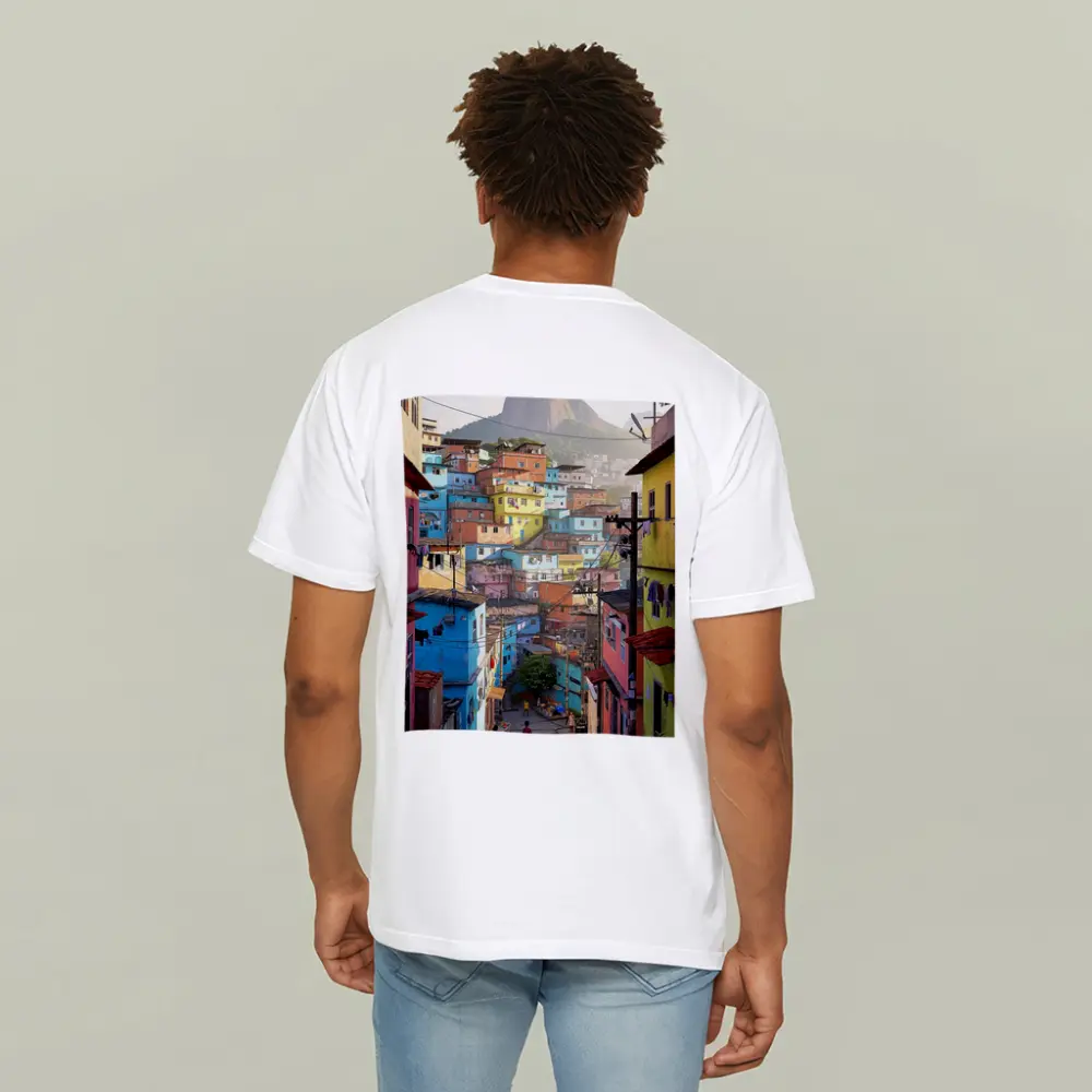 Rio de Janeiro Favela Colorful Hillside Street – T-Shirts