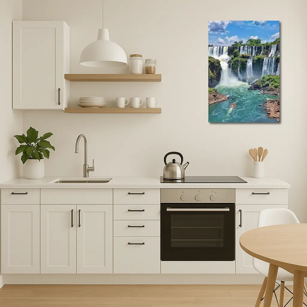 Iguazu Falls Boat Turquoise Water Argentina – Wall Art
