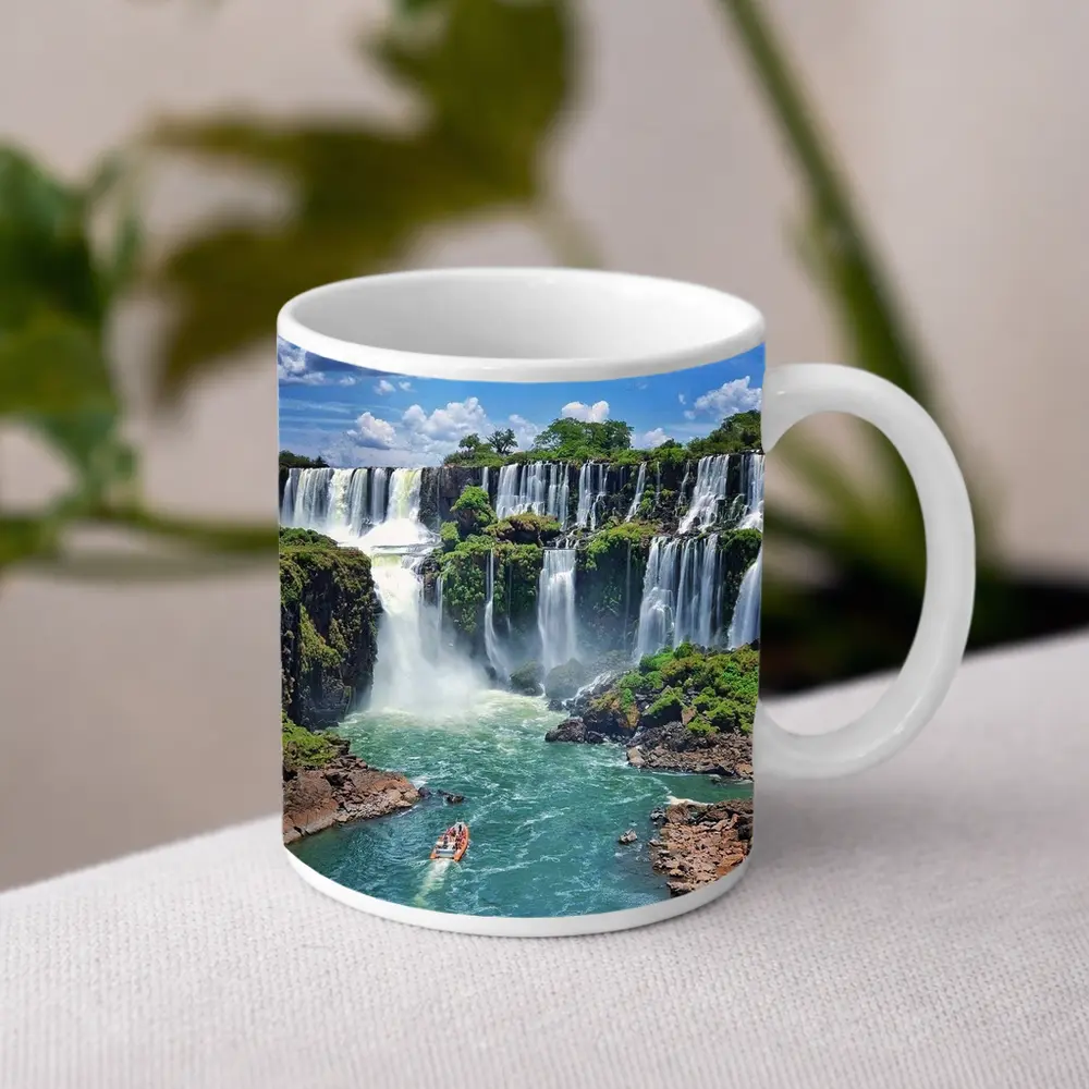 Iguazu Falls Boat Turquoise Water Argentina – Mugs