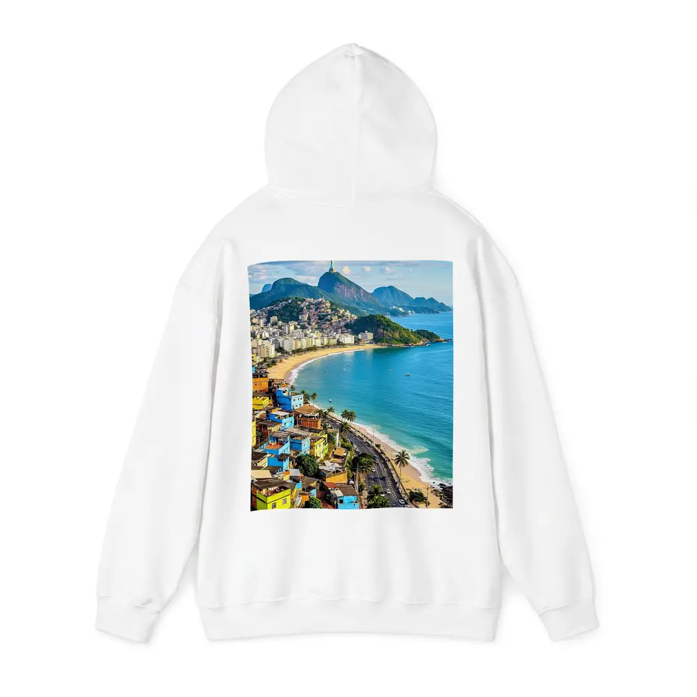 Rio de Janeiro Coastline Colorful Favela Aerial View – Hoodies