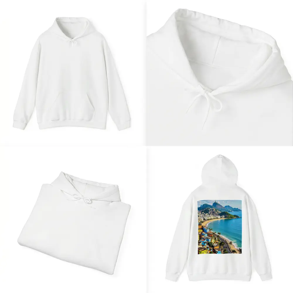 Rio de Janeiro Coastline Colorful Favela Aerial View – Hoodies