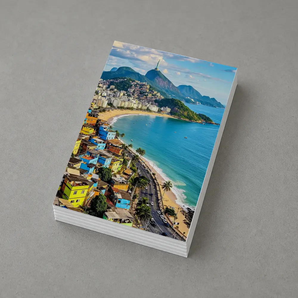 Rio de Janeiro Coastline Colorful Favela Aerial View – Postcards