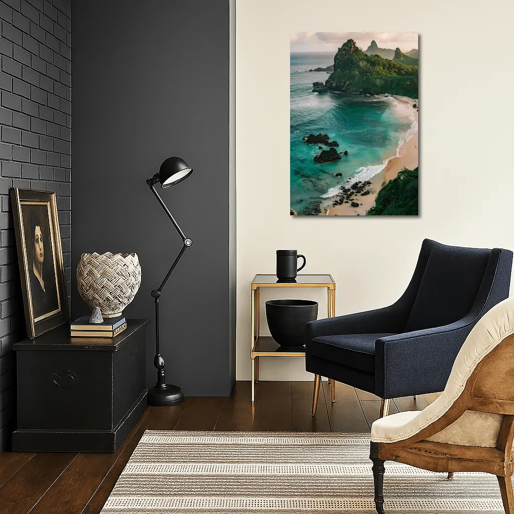 Tropical Beach Rocky Island Turquoise Ocean – Wall Art
