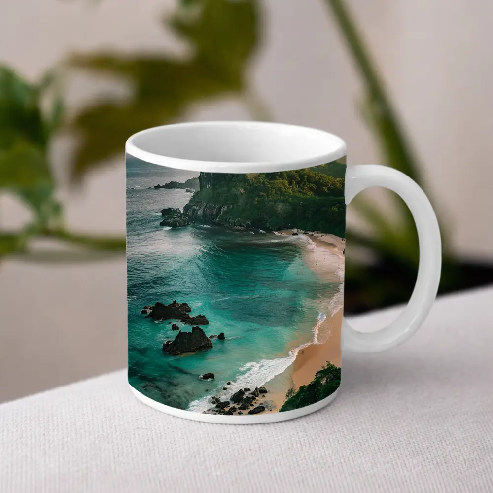 Tropical Beach Rocky Island Turquoise Ocean – Mugs