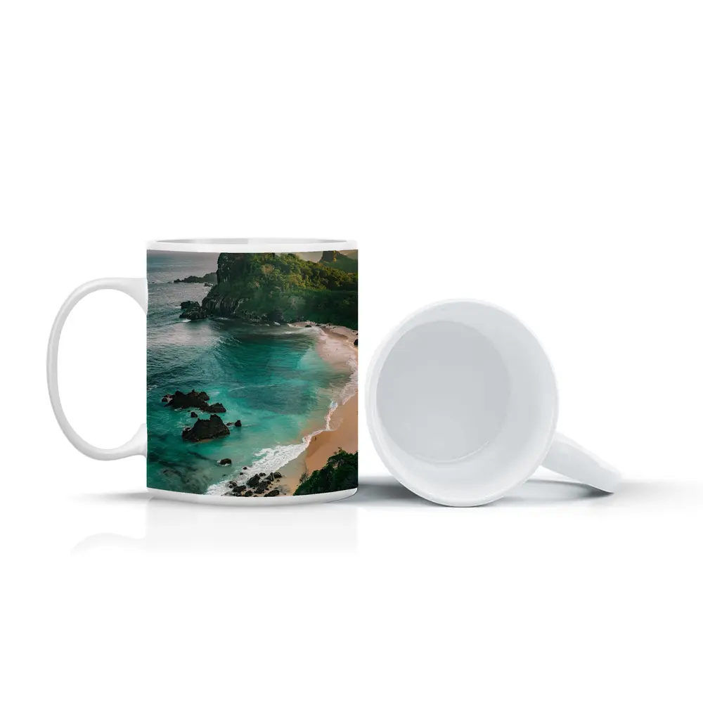 Tropical Beach Rocky Island Turquoise Ocean – Mugs