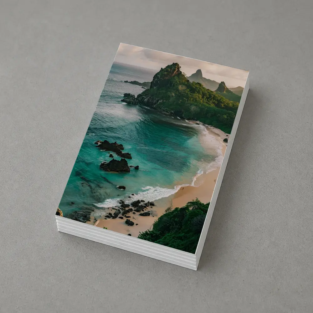 Tropical Beach Rocky Island Turquoise Ocean – Postcards