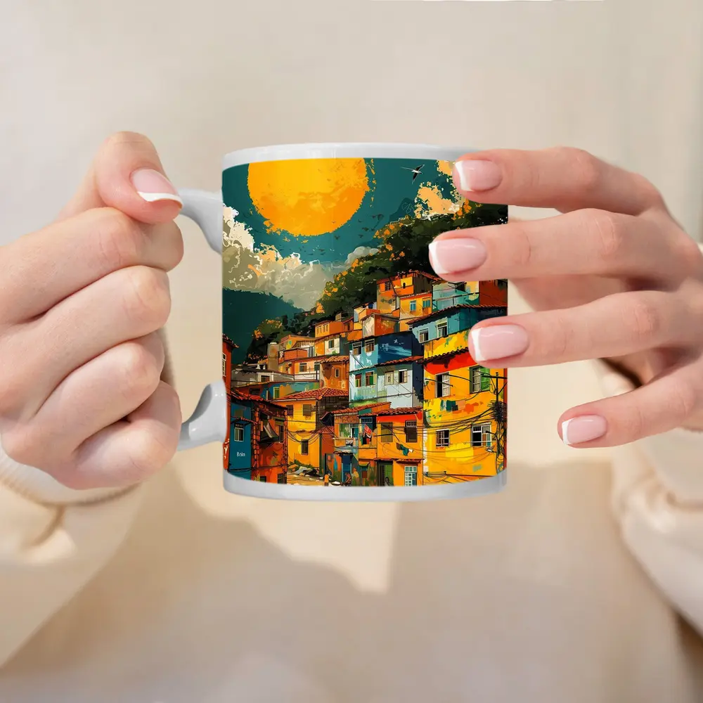 Rio Favela Hillside Community Bold Sun – Mugs