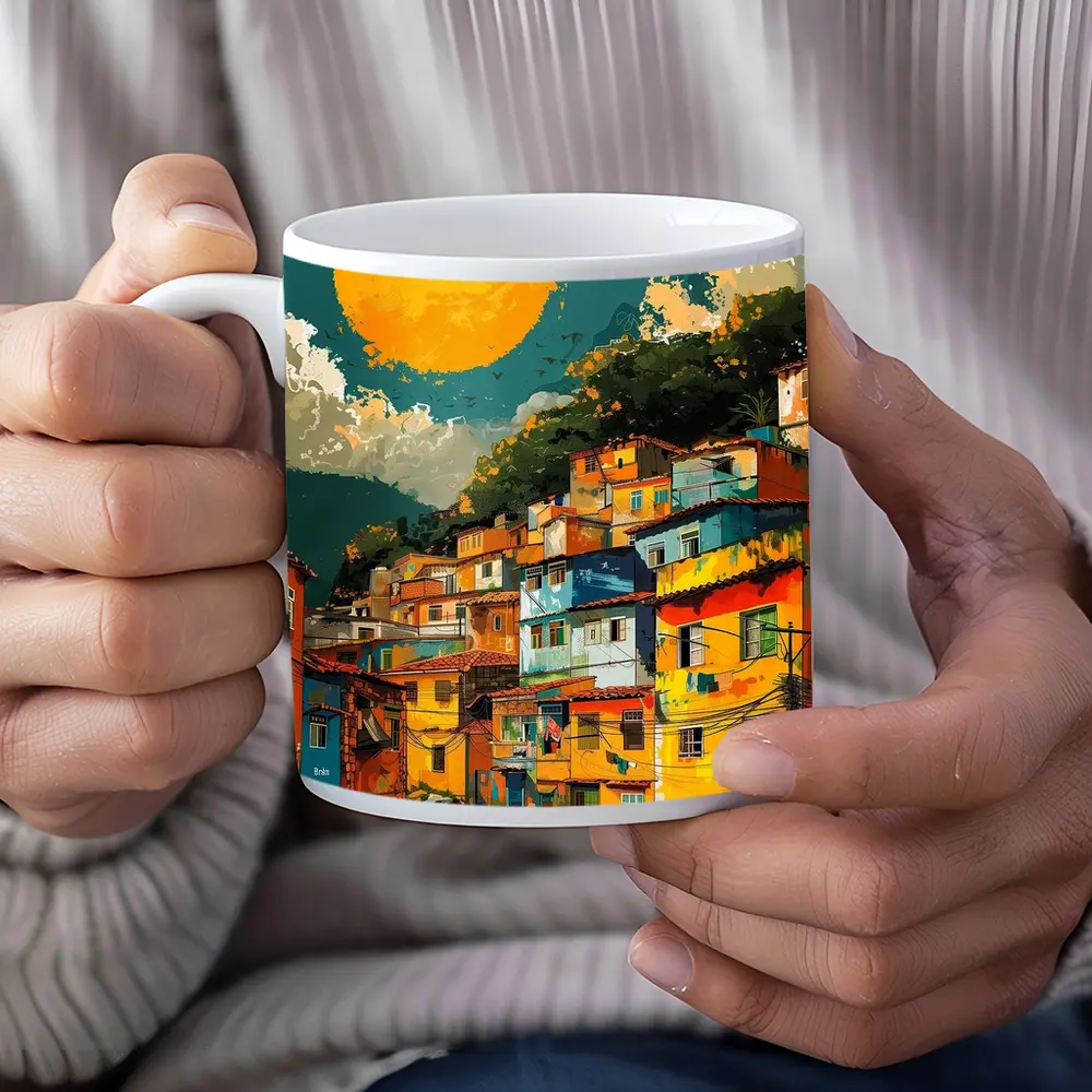 Rio Favela Hillside Community Bold Sun – Mugs