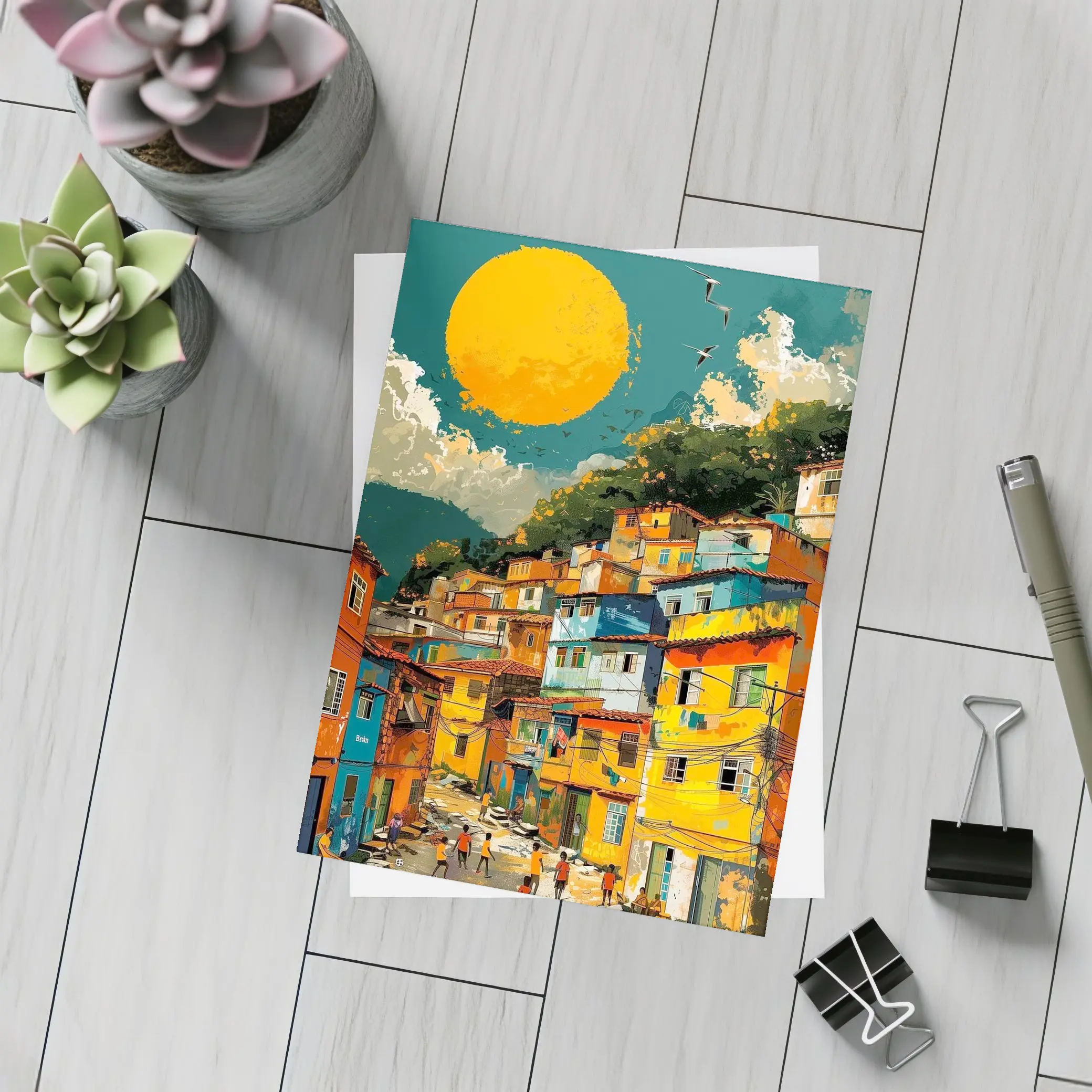 Rio Favela Hillside Community Bold Sun – Postcards