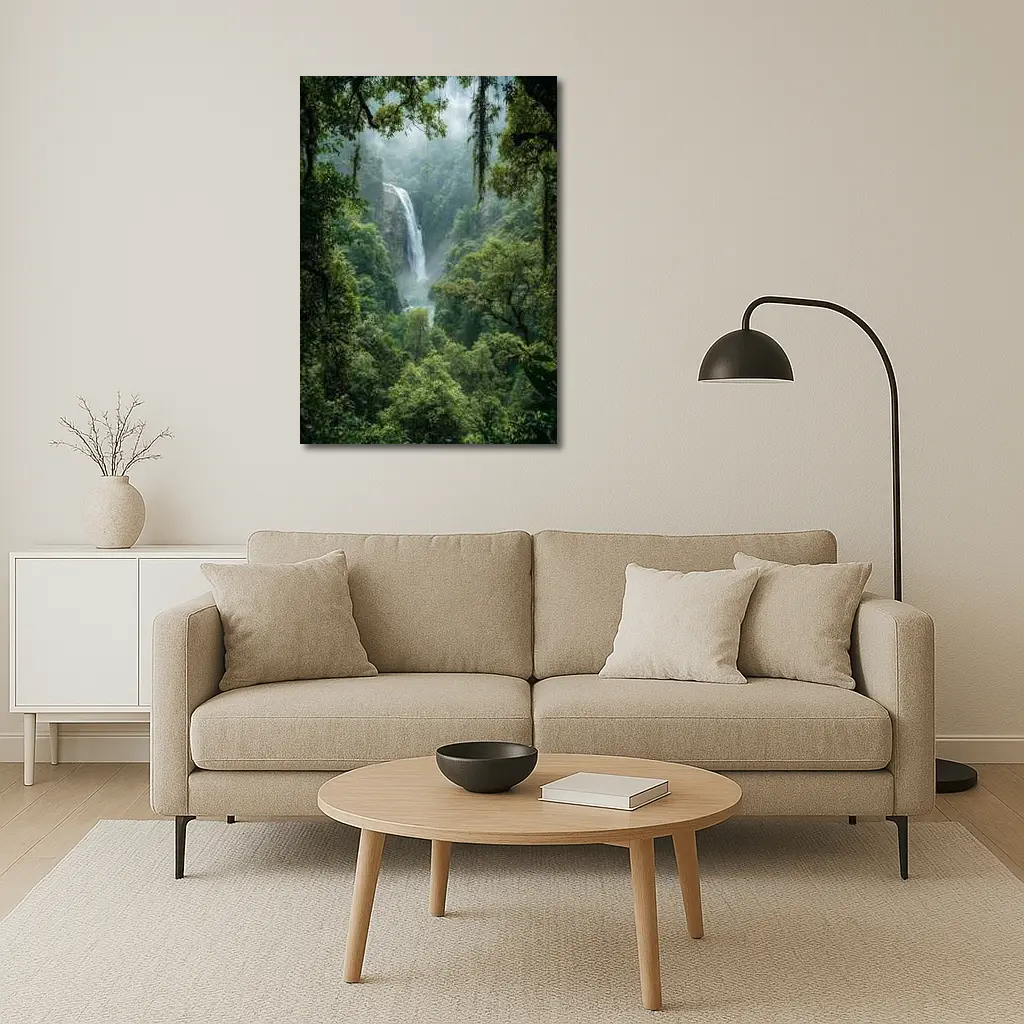 Tropical Waterfall Hidden Deep In Rainforest – Wall Art