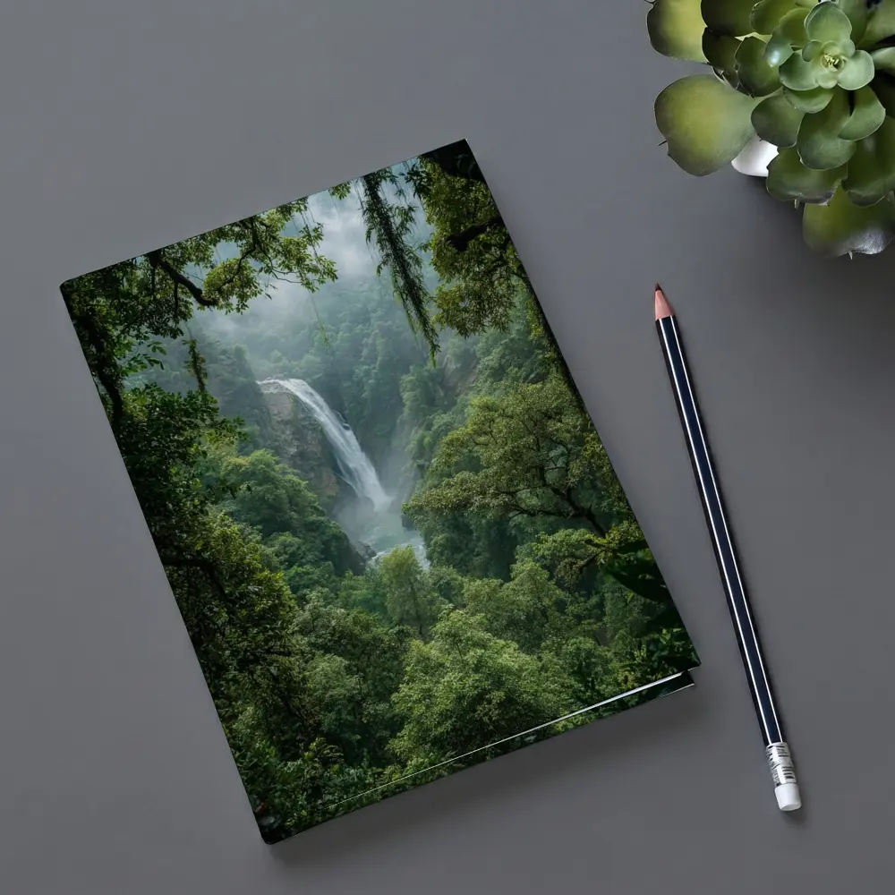 Tropical Waterfall Hidden Deep In Rainforest – Notebooks