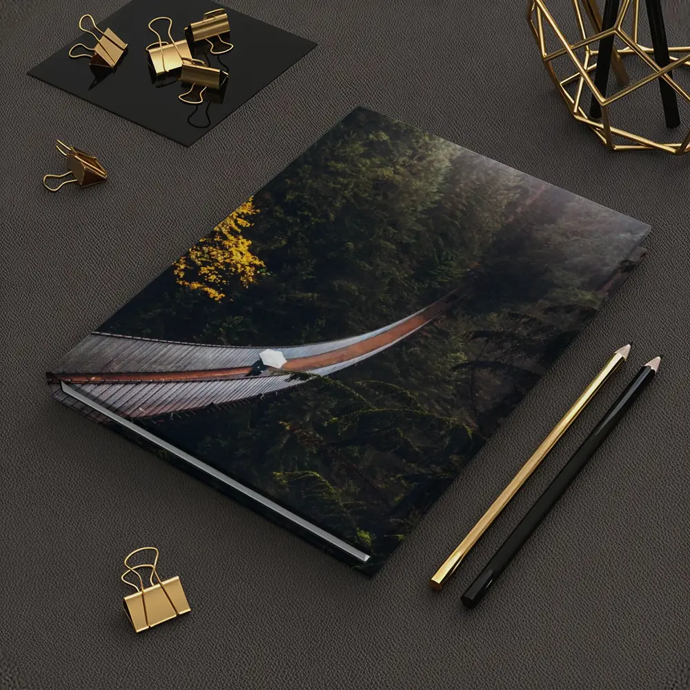 Suspension Bridge Deep Forest Green Trees – Notebooks