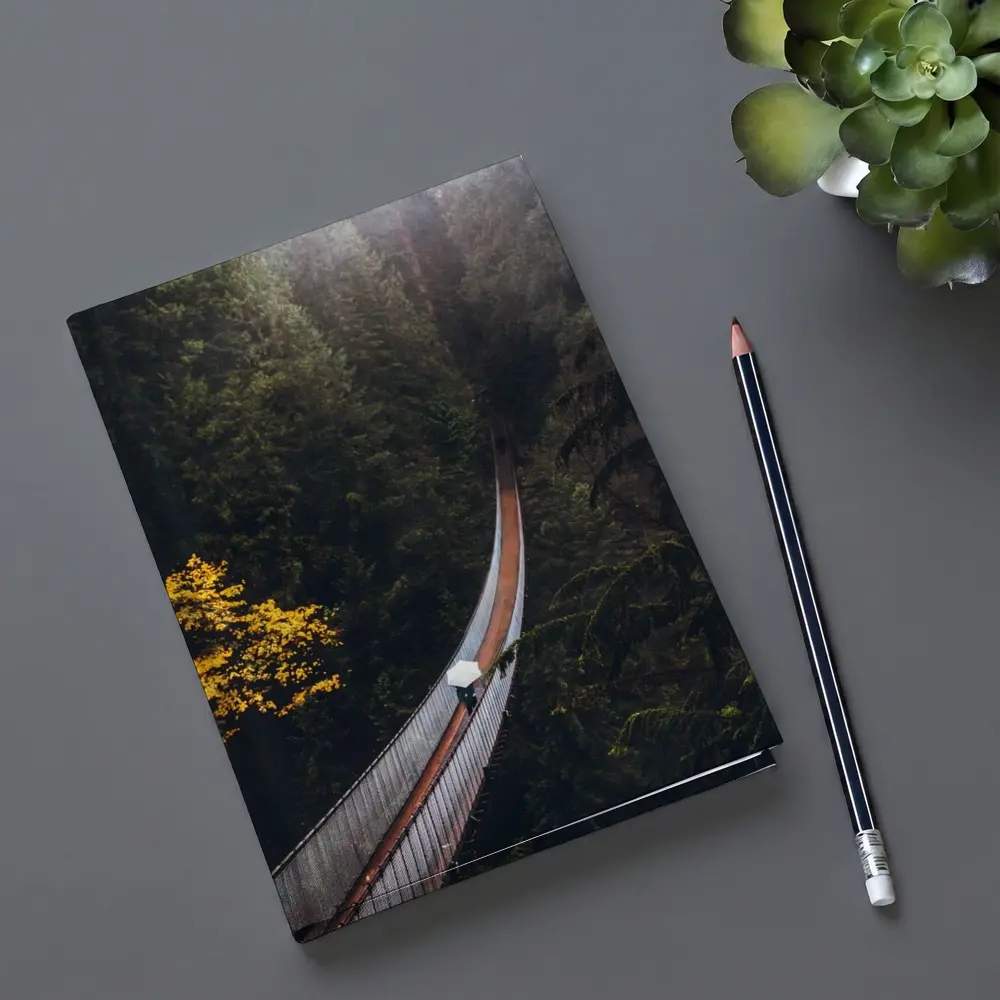 Suspension Bridge Deep Forest Green Trees – Notebooks