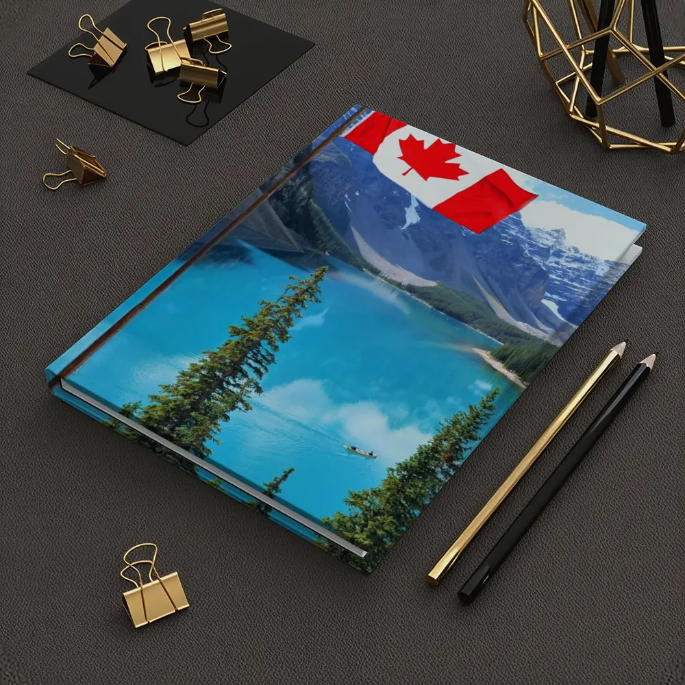 Canadian Flag Over Blue Mountain Lake – Notebooks