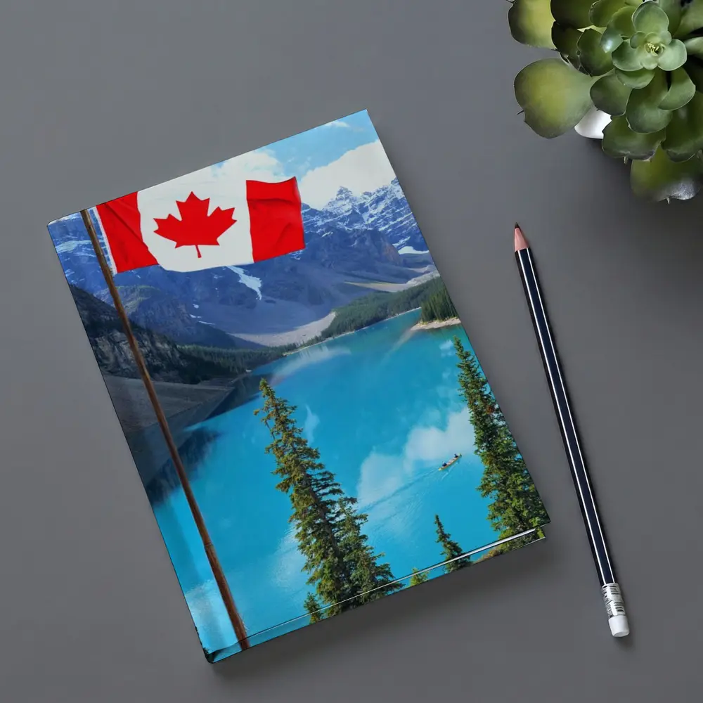 Canadian Flag Over Blue Mountain Lake – Notebooks