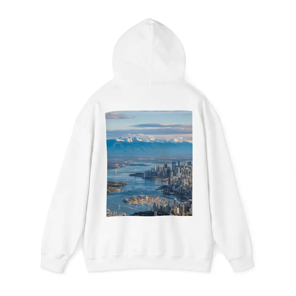 Vancouver Skyline Snow Mountains Aerial View – Hoodies