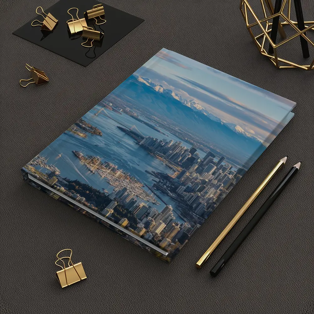 Vancouver Skyline Snow Mountains Aerial View – Notebooks