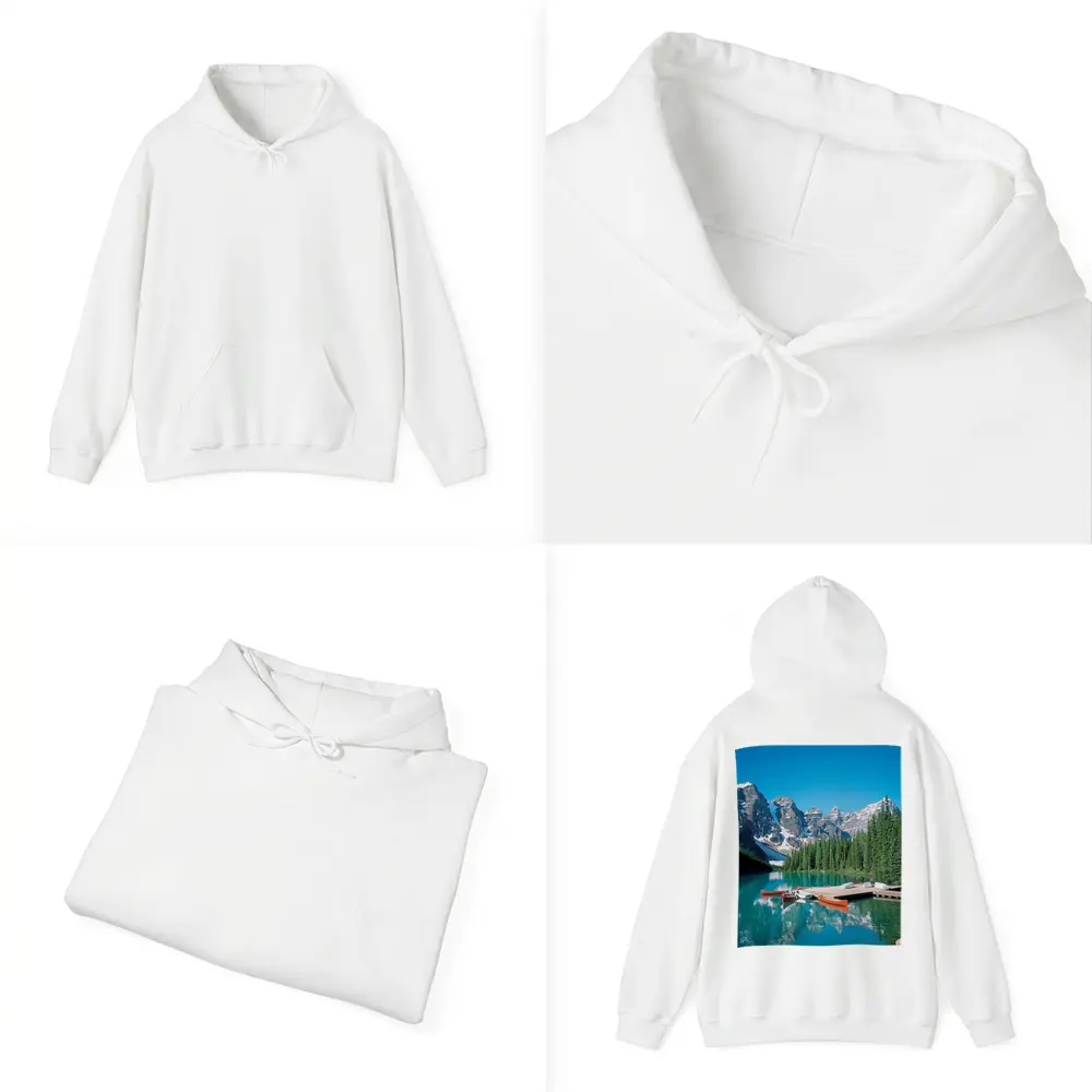 Moraine Lake Canoes Rocky Mountains Canada – Hoodies