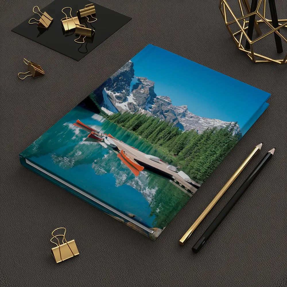 Moraine Lake Canoes Rocky Mountains Canada – Notebooks