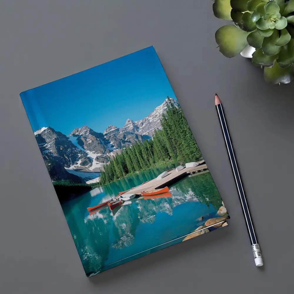 Moraine Lake Canoes Rocky Mountains Canada – Notebooks