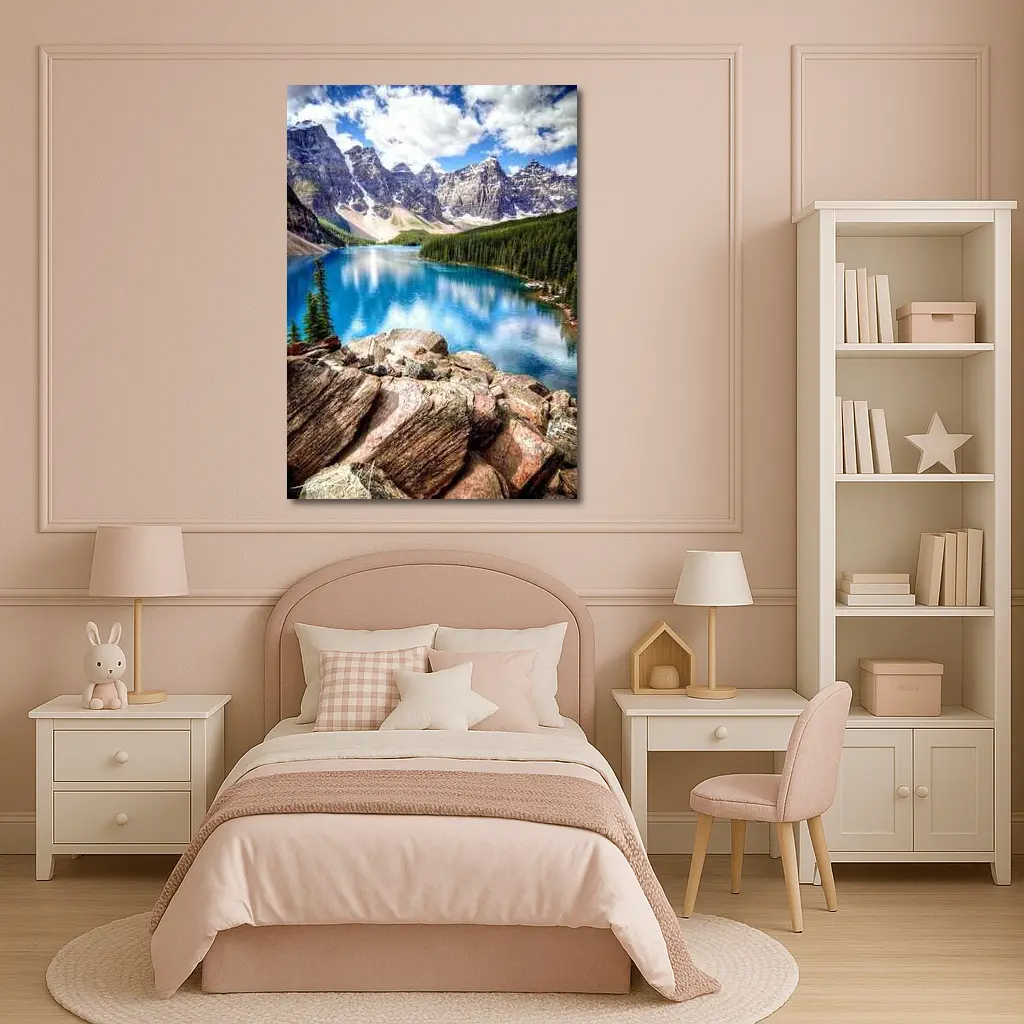 Moraine Lake Rocky Mountains Canada Blue Water – Wall Art