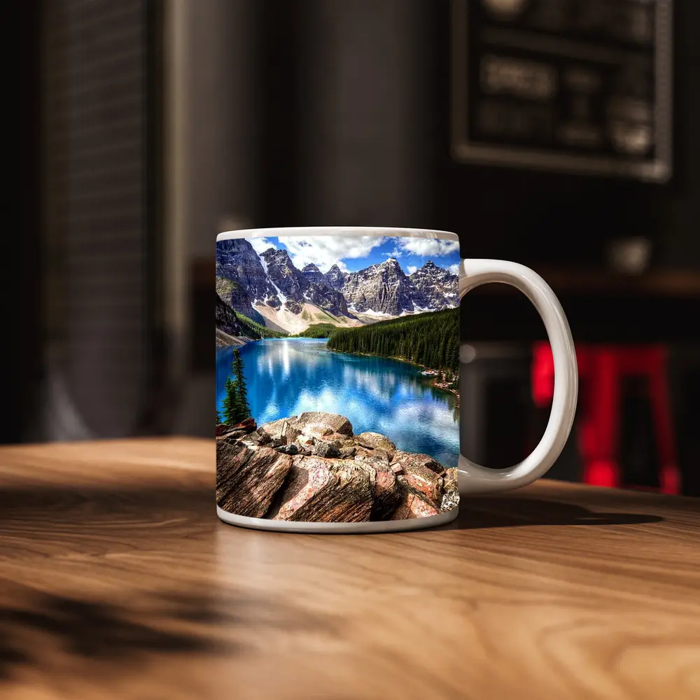 Moraine Lake Rocky Mountains Canada Blue Water – Mugs