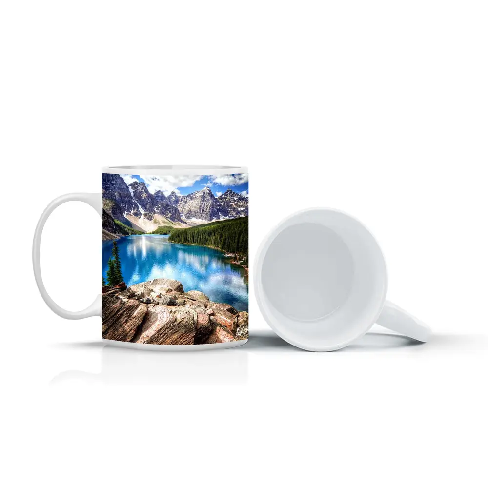 Moraine Lake Rocky Mountains Canada Blue Water – Mugs