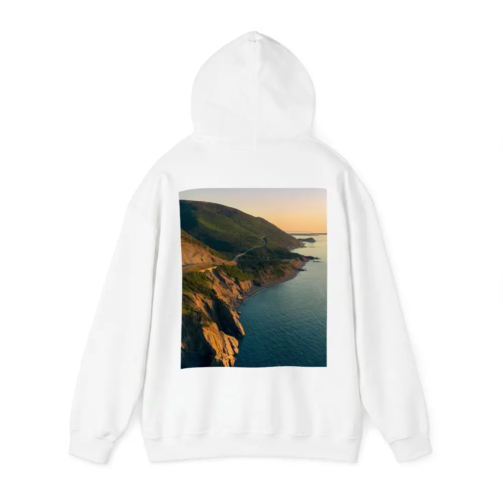Coastal Cliffs Winding Road Sunset Aerial View – Hoodies