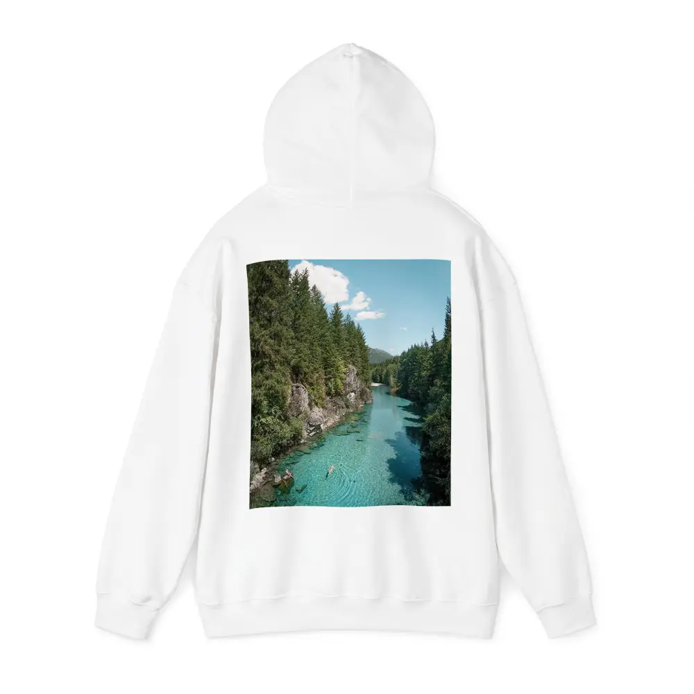 Turquoise River Swimming Forest Mountains Summer – Hoodies