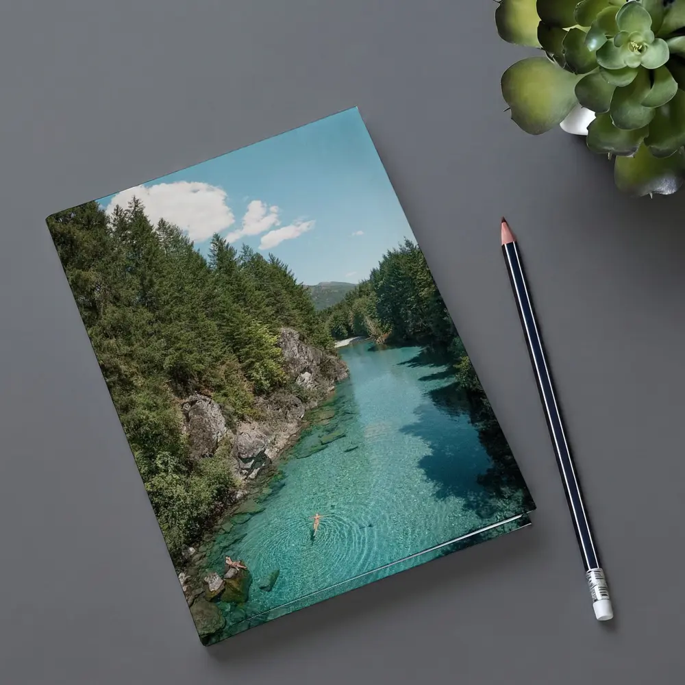 Turquoise River Swimming Forest Mountains Summer – Notebooks
