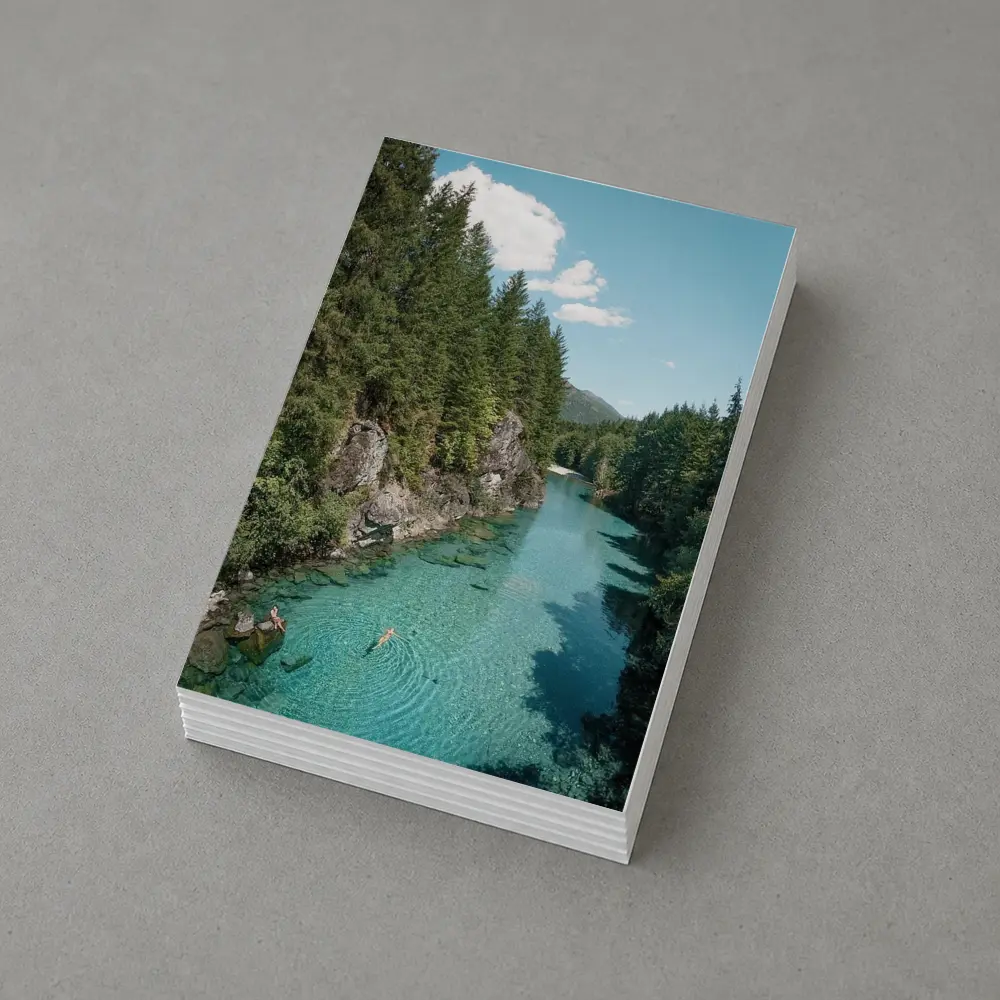 Turquoise River Swimming Forest Mountains Summer – Postcards
