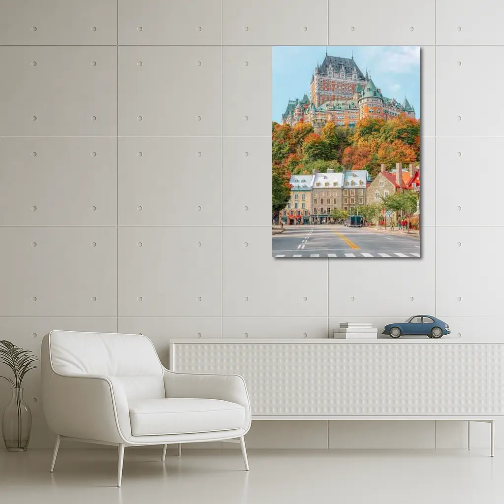 Chateau Frontenac Quebec City Autumn Street – Wall Art