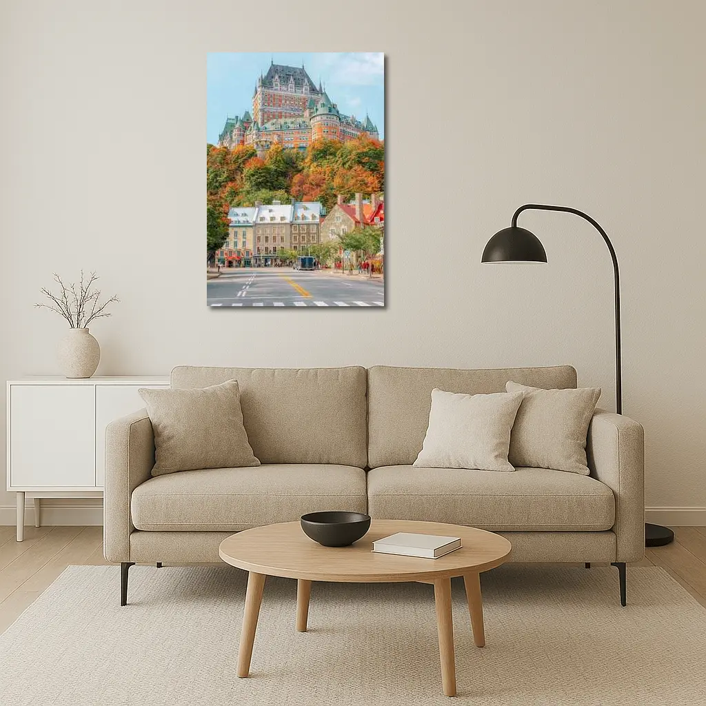 Chateau Frontenac Quebec City Autumn Street – Wall Art