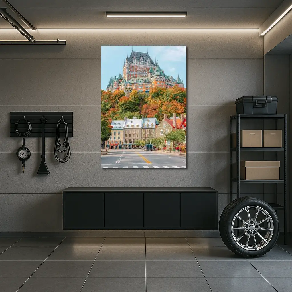 Chateau Frontenac Quebec City Autumn Street – Wall Art