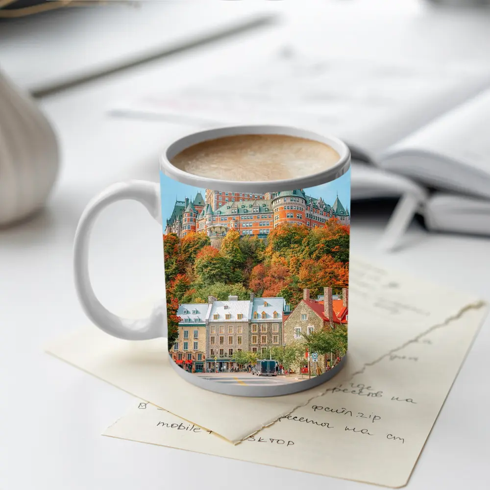 Chateau Frontenac Quebec City Autumn Street – Mugs