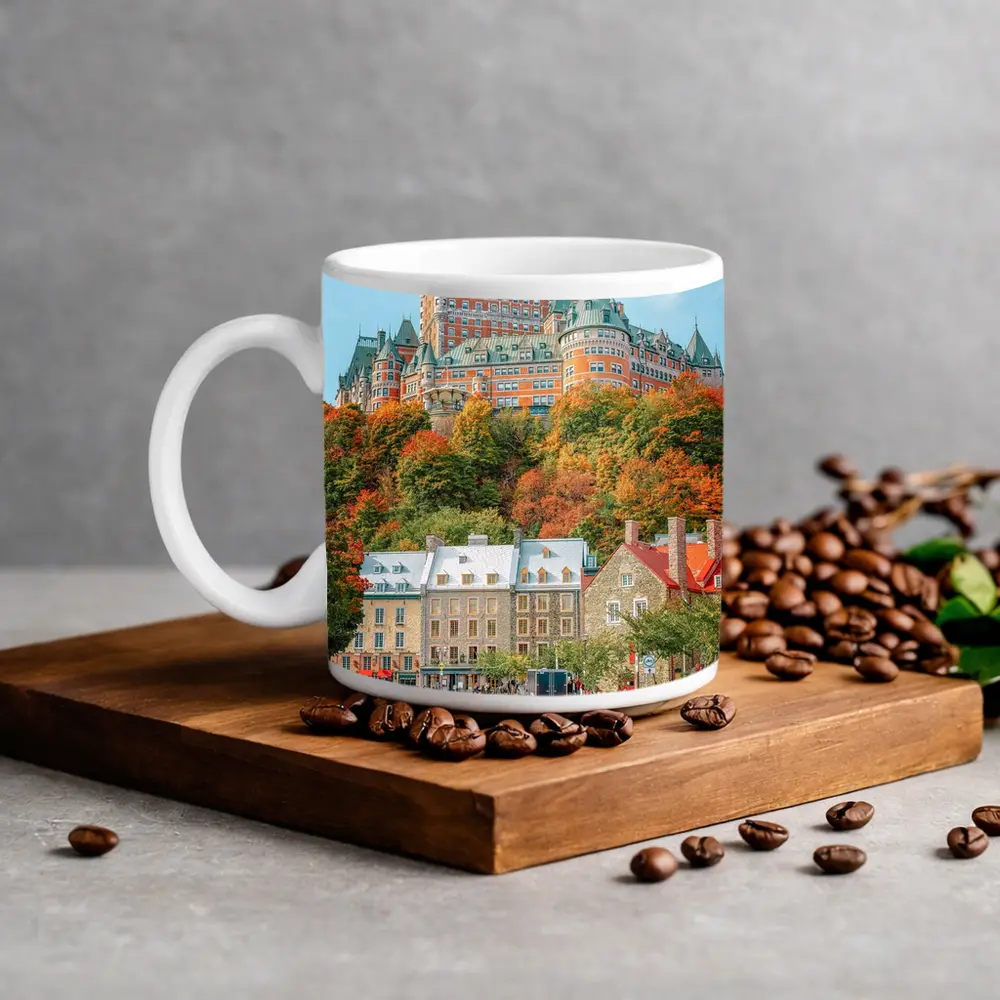 Chateau Frontenac Quebec City Autumn Street – Mugs